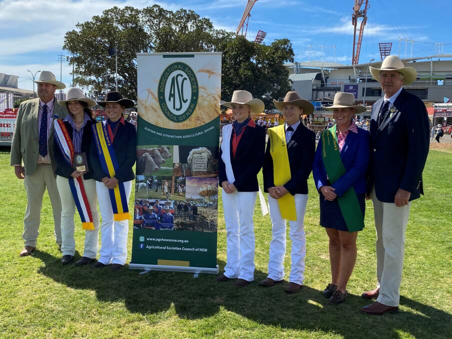 National Young Judging 2019 in Perth. The banner shows the old Agricultural Societies Council of NSW logo. Photo supplied