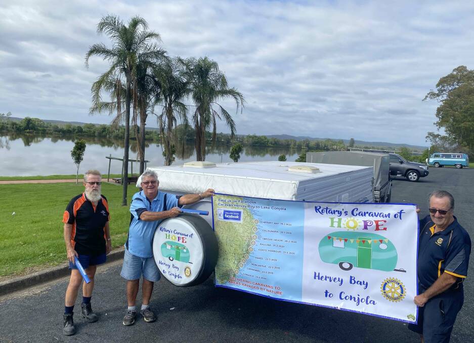 Caravan of Hope: seven Rotary Clubs over nine legs will get the caravan down to where it is needed for bushfire victims. Photo: supplied