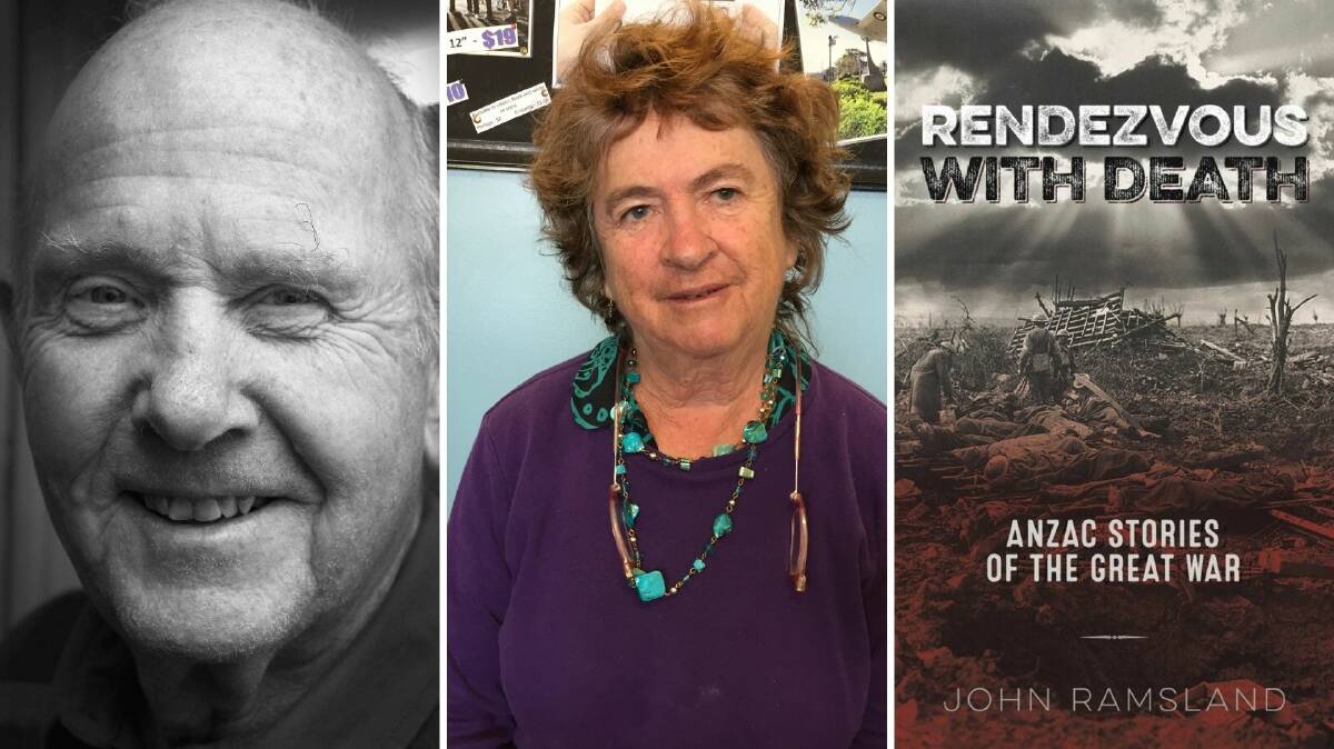 Local authors Maurie Garland and Margaret Clark, and Emeritus Professor John Ramsland OAM's new book. 