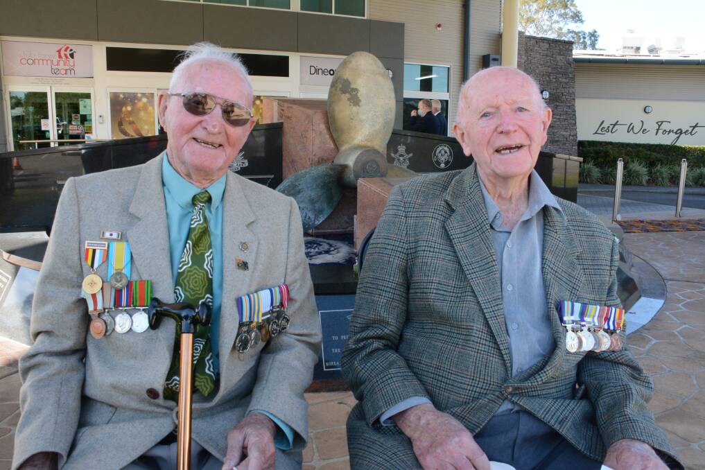 Korean War veterans Philip Hudson and Ernest Worth at the Korea Day Commemorative Service at Club Taree. Photo Scott Calvin
