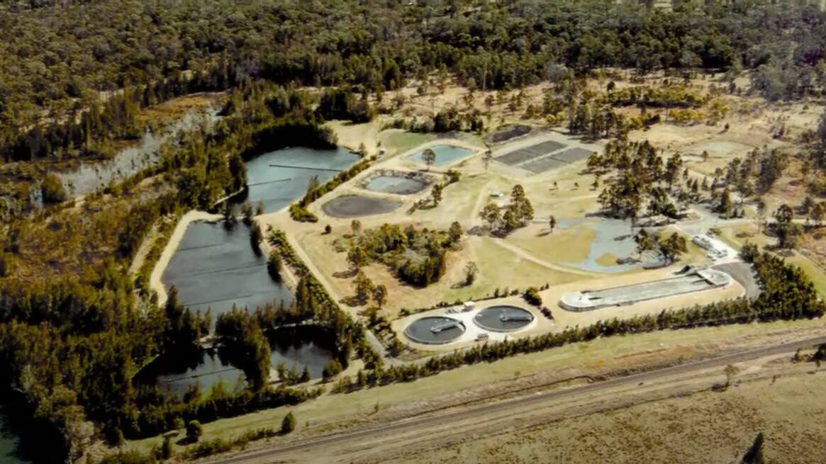 Dawson Sewage Treatment Plant as seen from above. 
