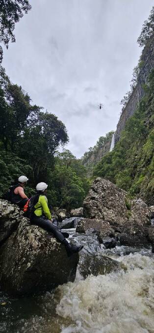 At the bottom of the gorge below the falls. Picture courtesy Taree Rescue Squad.