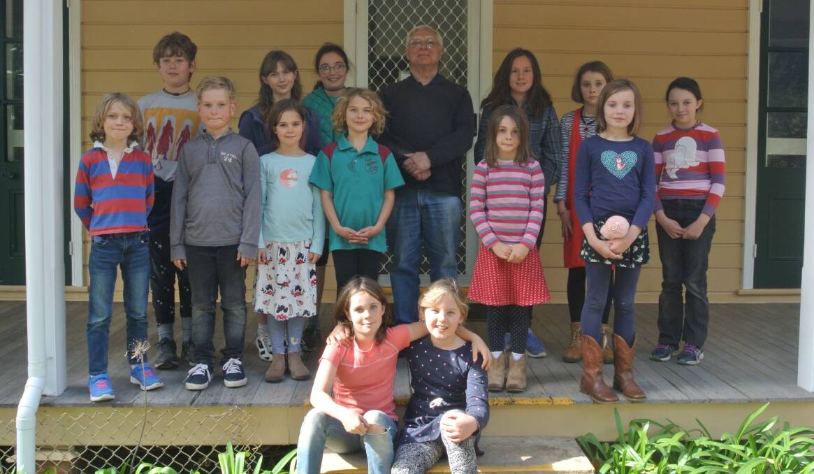 Eager authors: Bobin Public School students with Michael Davies, who has been helping them write and publish their own book. Photo: submitted