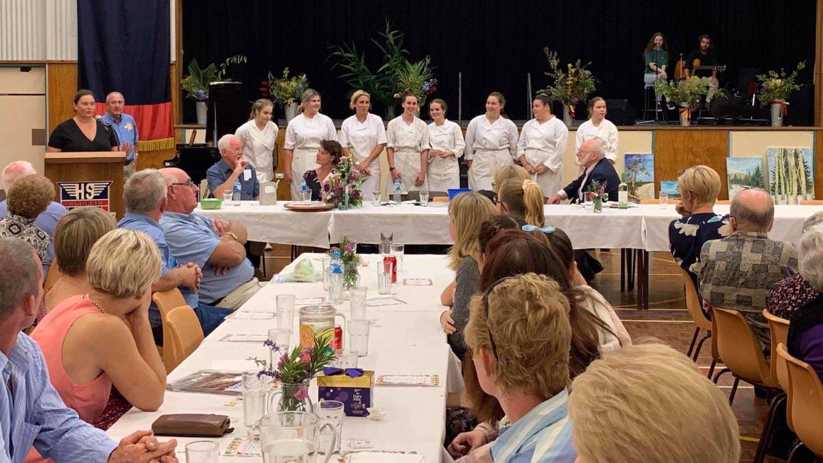 Wingham Rotary Club congratulating the Wingham High School students who catered the meal. Photo supplied