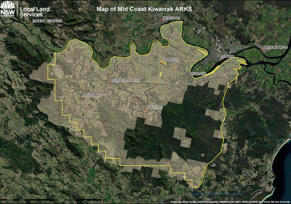 Map of ARKS (Area of Regional Koala Signficance) in Tinonee/Kiwarrak area. Picture HLLS