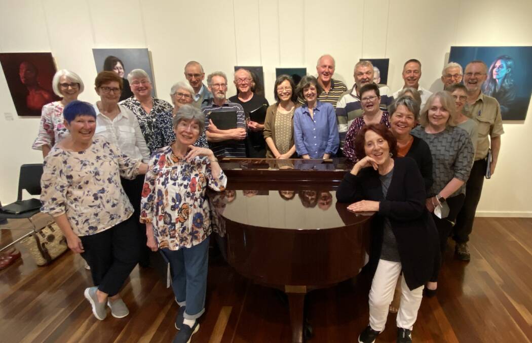 Kantabile Chamber Choir rehearses with accompanist Sandra Kwa on piano at the Manning Regional Art Gallery. Picture Julia Driscoll
