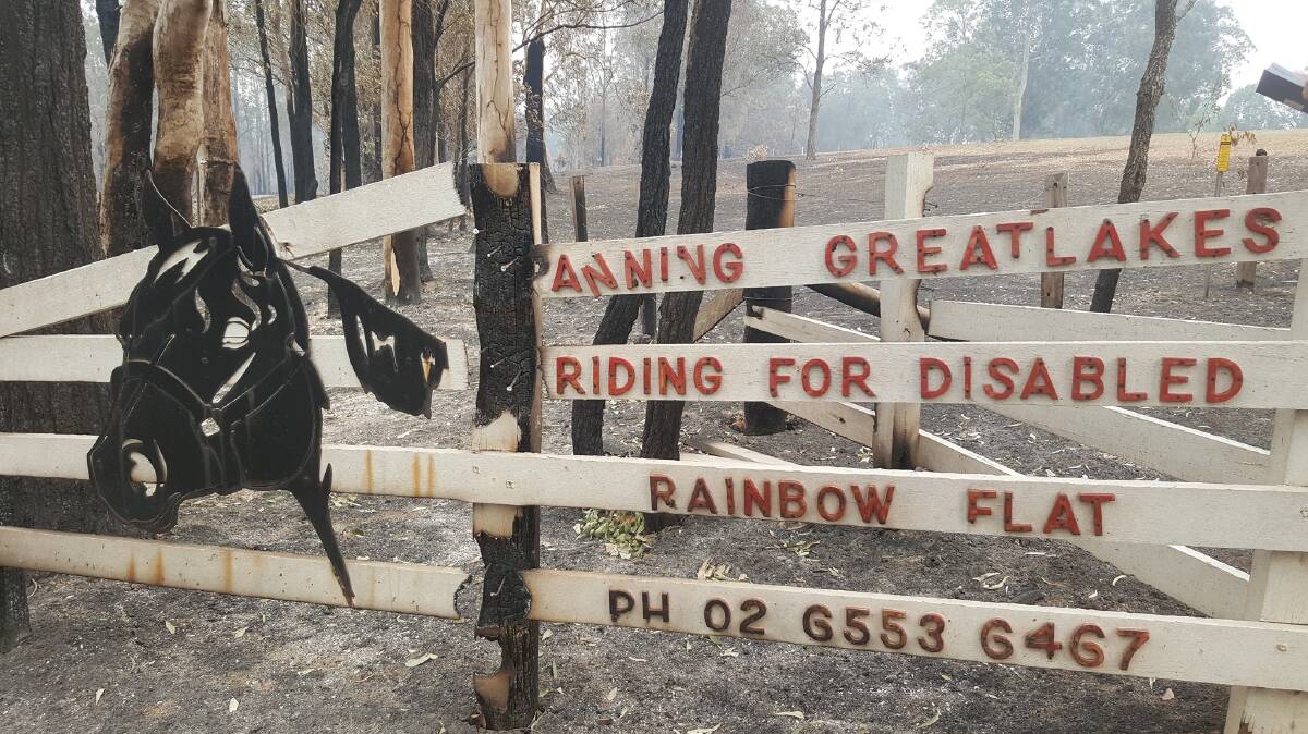The home of the Manning Great Lakes Riding for the Disabled horses was impacted by bushfires in 2019. Photo: Kay Goon