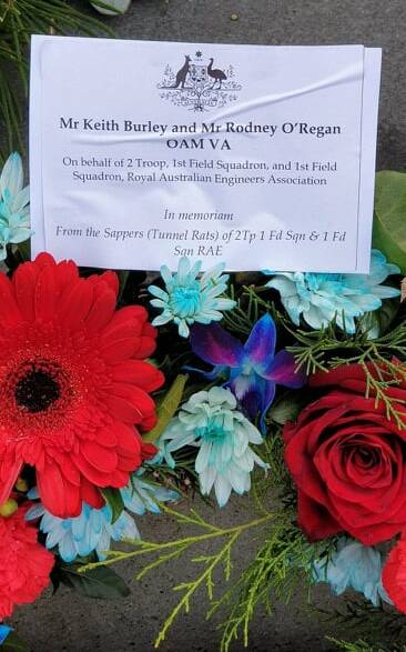 The wreath laid by Rodney and Keith Burley. Photo supplied