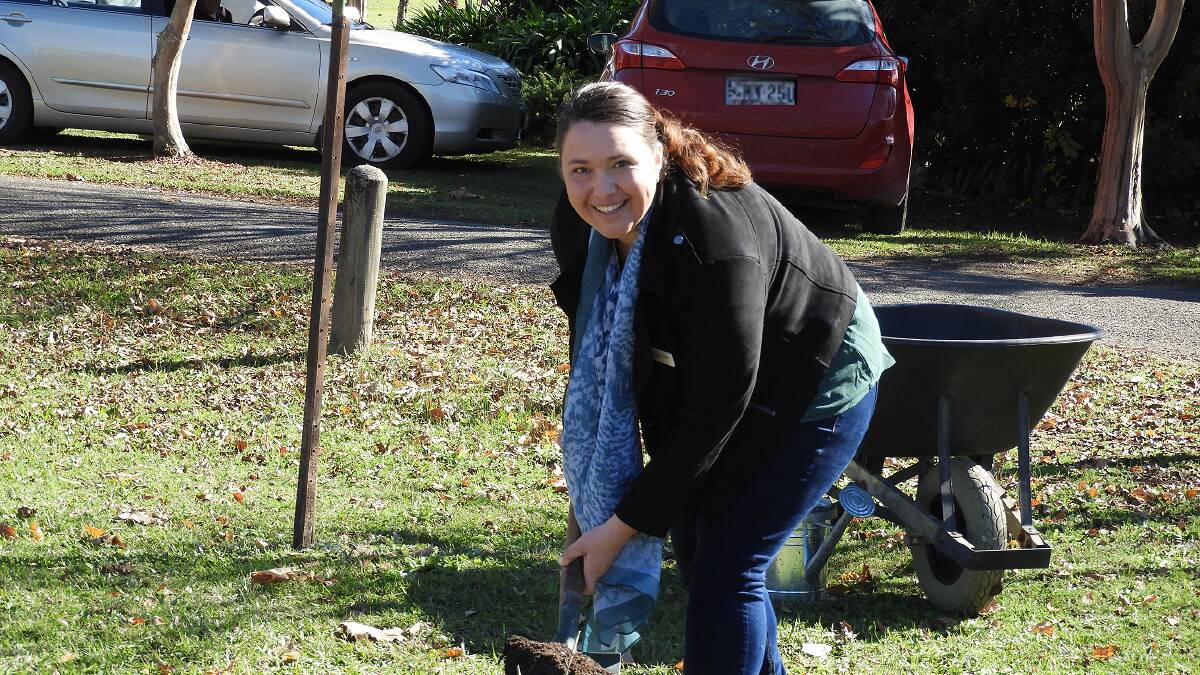 Councillor Katheryn Smith planted a planted dwarf mulberry tree at the Gloucester Community Garden Foundation Day event in June 2021. Photo supplied