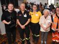 Hearing from children: Jake Davey, Peter Willard from Taree Fire and Rescue, Kirsty Channon from RFS, Cathy Braiding from Red Cross and Carissa Bentley from SES. Photo: Scott Calvin