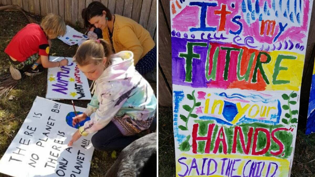 A poster making workshop was held at Queen Street Hall in Wingham on September 7 to make posters ahead of the Global #ClimateStrike. Photos provided