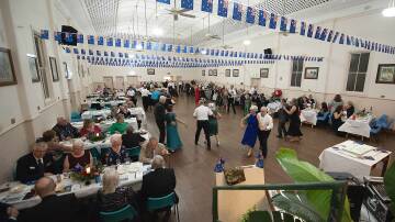 Ballroom dancers take the floor at the 2024 Diggers Ball at Wingham Memorial Town Hall. Picture Ashley Cleaver/Cleavers Images. 