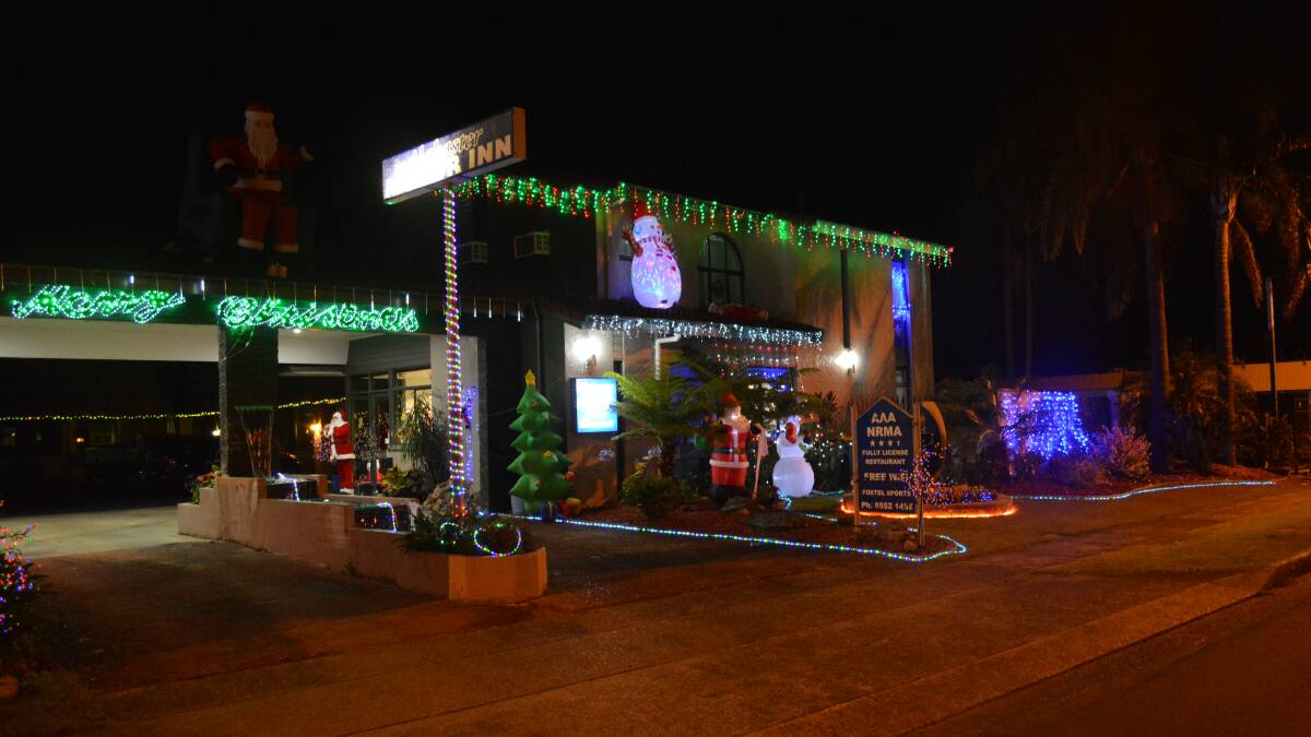 Ho ho ho: The Alabaster Motor Inn is a stand out on Victoria Street with its Christmas decorations. Picture: supplied