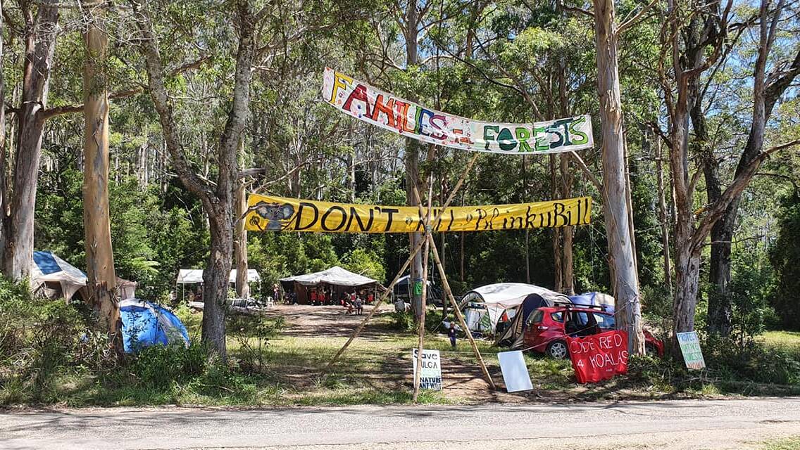 Protestors in Yarratt State Forest. Picture syupplied