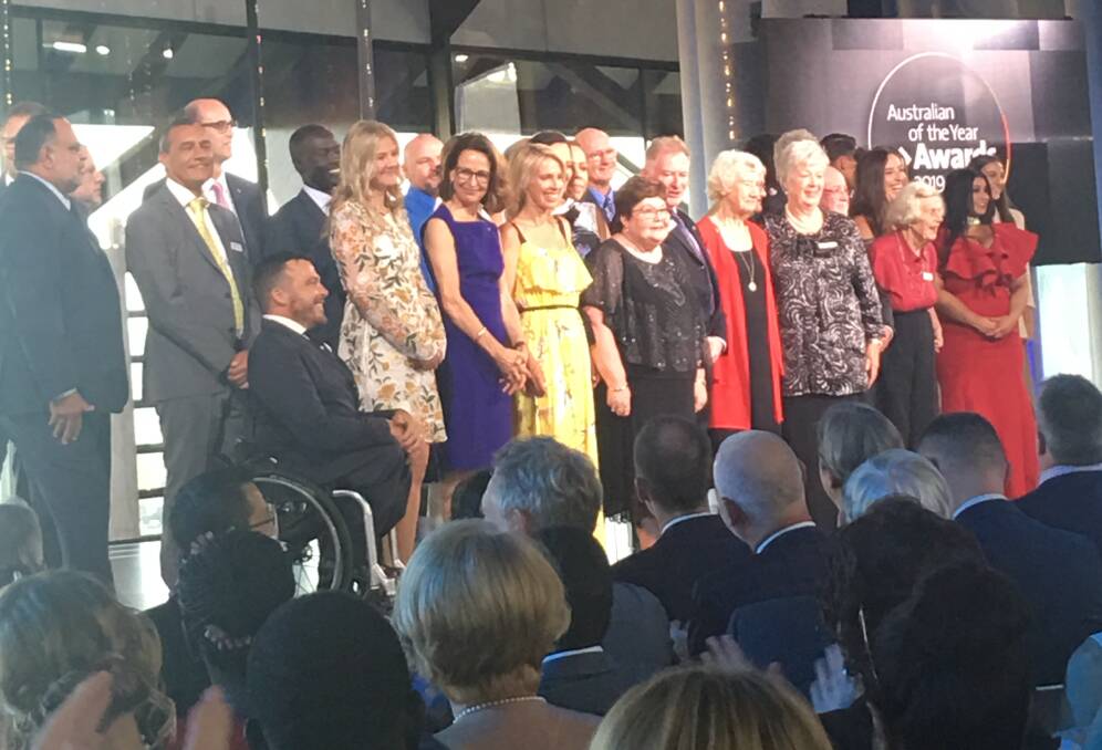 Donnas view: the 2019 Australian of the Year finalists on stage.