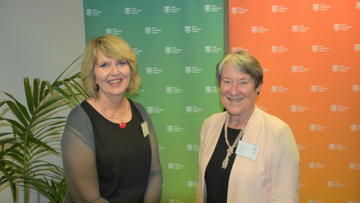 Guest speakers: Taree Universities Campus CEO Donna Ballard and chairperson Dr Alison McIntosh. Photo: Rob Douglas