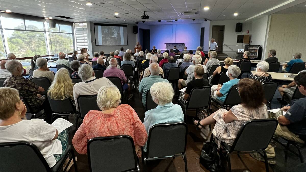 More than 100 people attended the community meeting at the Wingham Services Club. Photo: Kevin Ballard