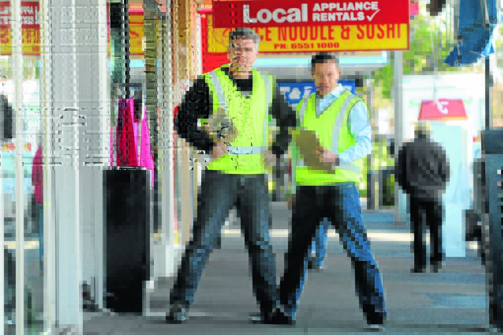 Comedians Damian Callinan and Mickey D, pictured on Tuesday in Manning Street, have been in town the past few days and are ready to present their findings in their comedy show, Road Trip, tonight at the Manning Entertainment Centre.