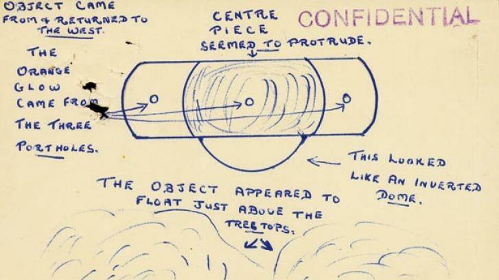 A UFO report held by the National Archives of Australia.