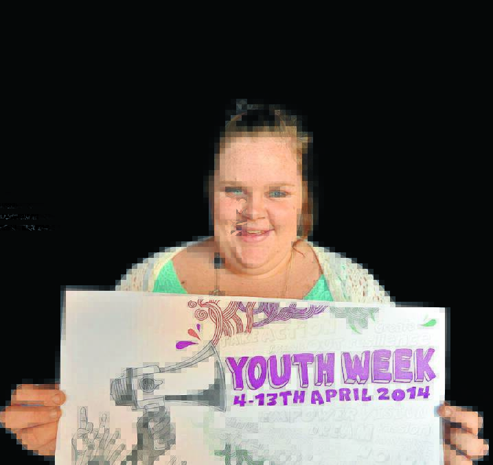 State winner: Merinda Ramage with her Youth Week poster