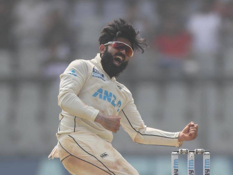 The great moment when New Zealand's Ajaz Patel picked up his history-making 10th Indian wicket.