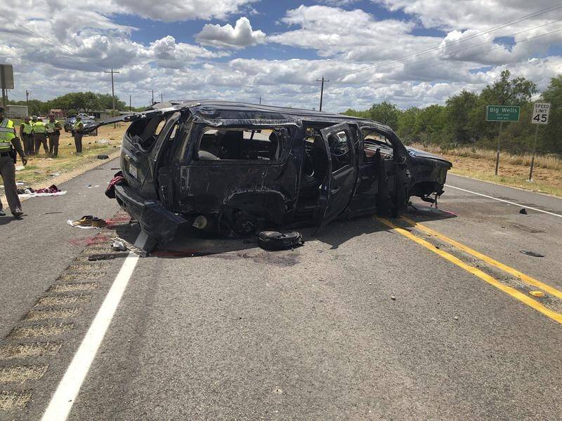 Five immigrants died when this SUV crashed while being chased by US border agents in Texas.