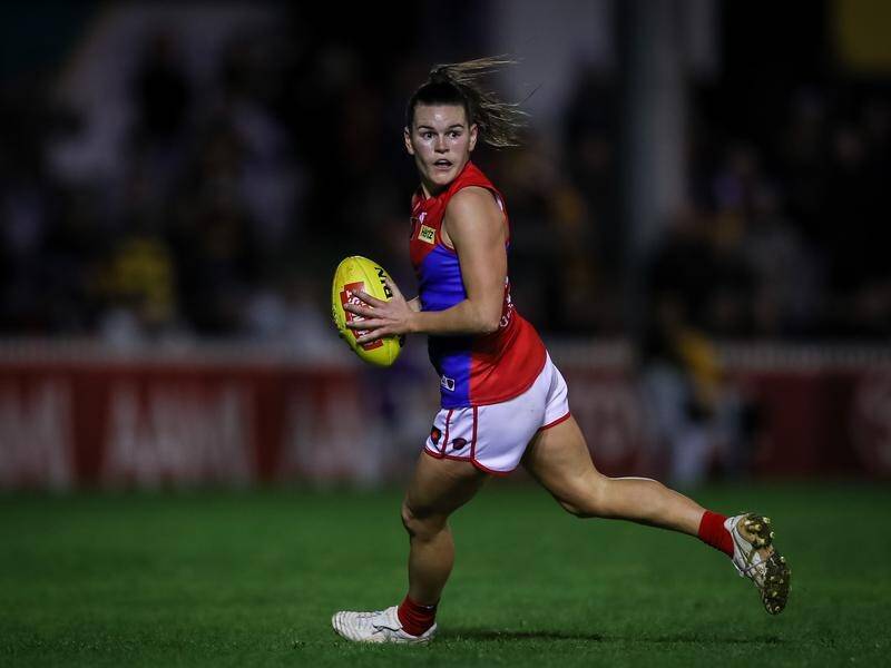 Demons star Lily Mithen has joined calls for more AFLW games to be played in enclosed stadiums. (Matt Turner/AAP PHOTOS)