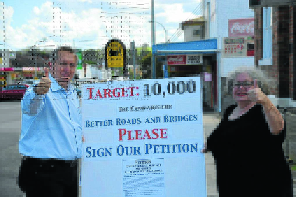 Greater Taree City councillors, Peter Epov and Robyn Jenkins at the launch of the petition in March. The petition gained 20,817 signatures.