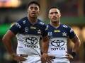 Winger Murray Taulagi (left) knows the Cowboys must address their slow starts to be an NRL force. (Dan Himbrechts/AAP PHOTOS)