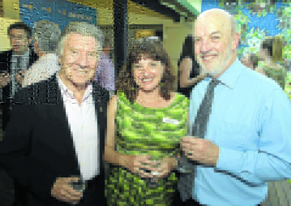 ACMF founder Don Spencer, Manning Regional Art Gallery director Noella Lopez and Greater Taree City Council general manager Ron Posselt.
