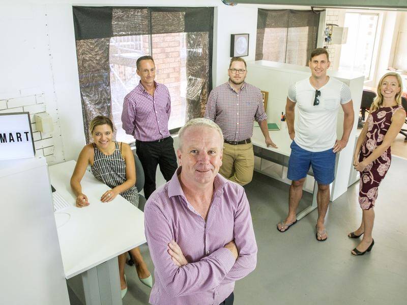 Danny Maher and the team at the Gold Coast Innovation Hub. (AAP / Richard Walker/RDW Photography)