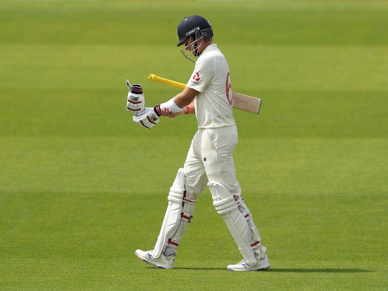 England captain Joe Root has been run out on day one of the deciding third Test against the Windies.
