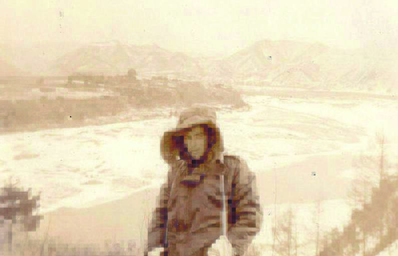 A young Dennis Marriott in front of the Incheon River, South Korea, during his time in the Royal Artillery.