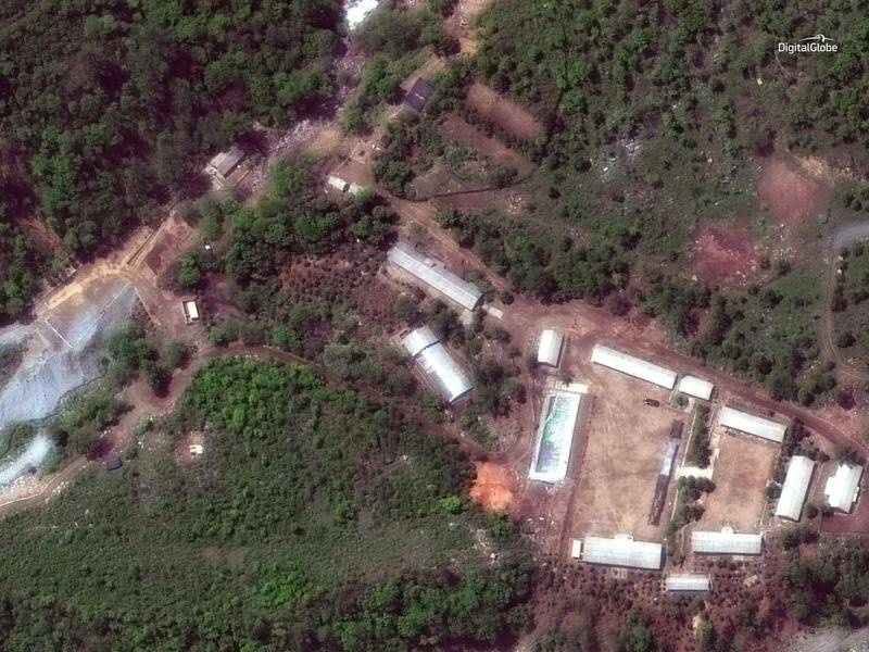 A nuclear test site in North Korea has been blown up ahead of a planned summit with the US.