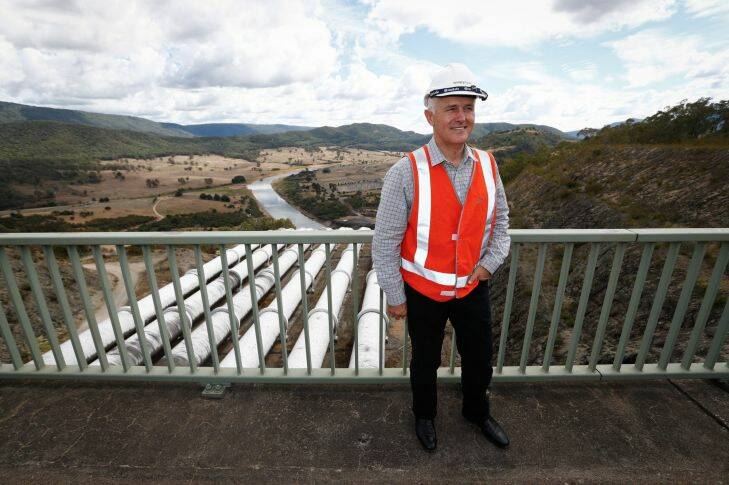Prime Minister Malcolm Turnbull poses for a photo during his tour of the Snowy Hydro Tumut 3 power station in Talbingo, NSW, on Thursday 16 March 2017. fedpol Photo: Alex Ellinghausen