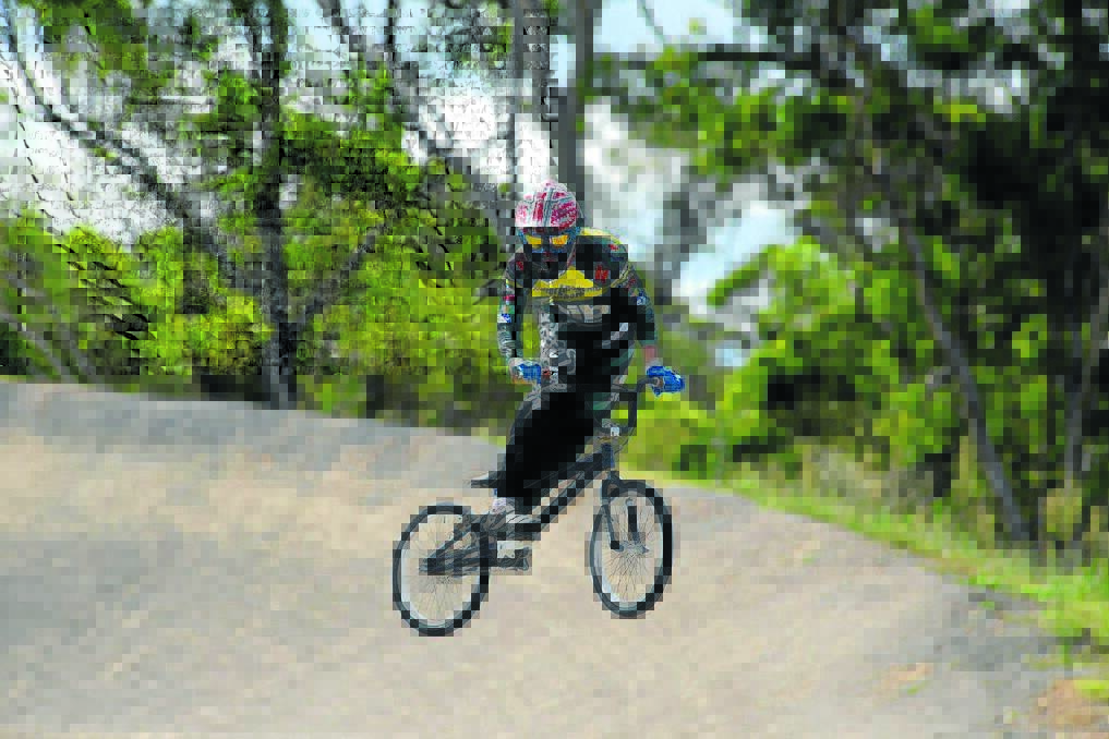 John Wright in action at Manning BMX Club's Taree headquarters.