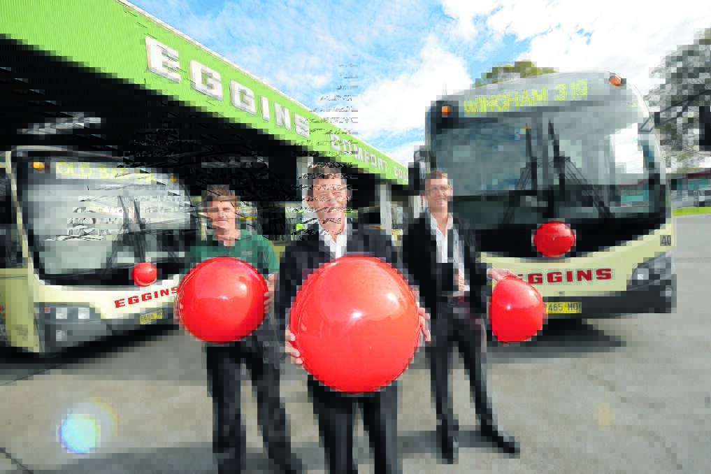 Joshua, Simon and Richard Eggins are enthusiastically supporting Red Nose Day this year, dressing five of their coaches with red noses to travel around the Manning raising awareness of sudden infant death syndrome and the SIDS and Kids Foundation.