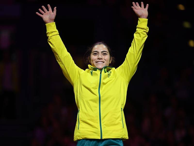 Australia's Georgia Godwin has won gold in the women's all-around final. (James Ross/AAP PHOTOS)
