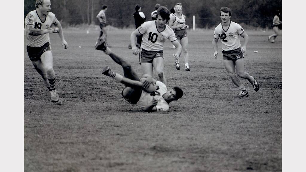 1986 Westmont State Cup touch football tournament - Shane Ludeke & Wally Gibson