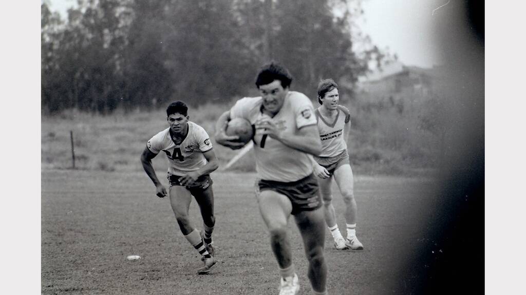 1986 Westmont State Cup touch football tournament - Wally Gibson, Dennis Nowland.