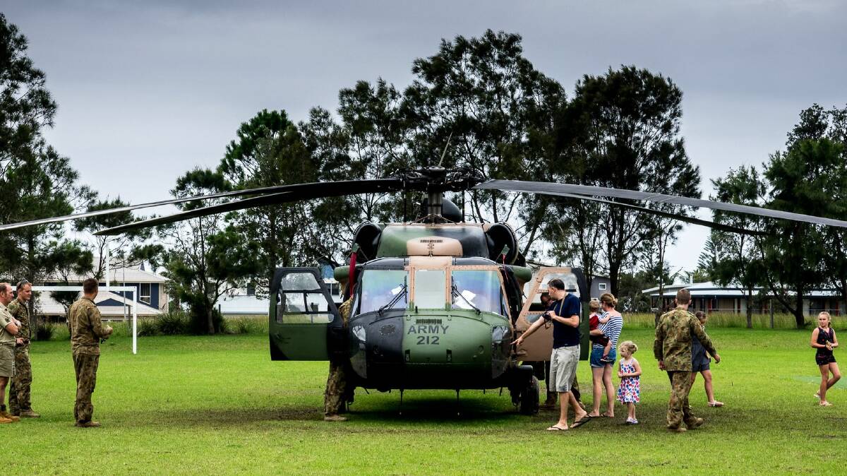 Norman Shapro of Hallidays Point provided the Times with this photograph of the Army helicopter at Diamond Beach.