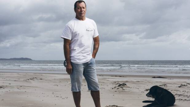 Bite Club founder Dave Pearson at the NSW Mid-North Coast hamlet of Crowdy Head, where he was attacked by a shark in 2011. Photo: James Brickwood
