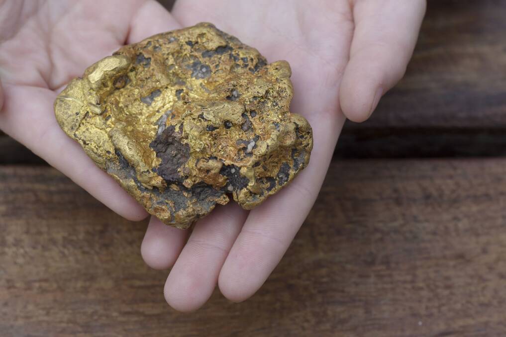 The family found the 20-ounce gold nugget when they were just out for a walk. Picture: NONI HYETT