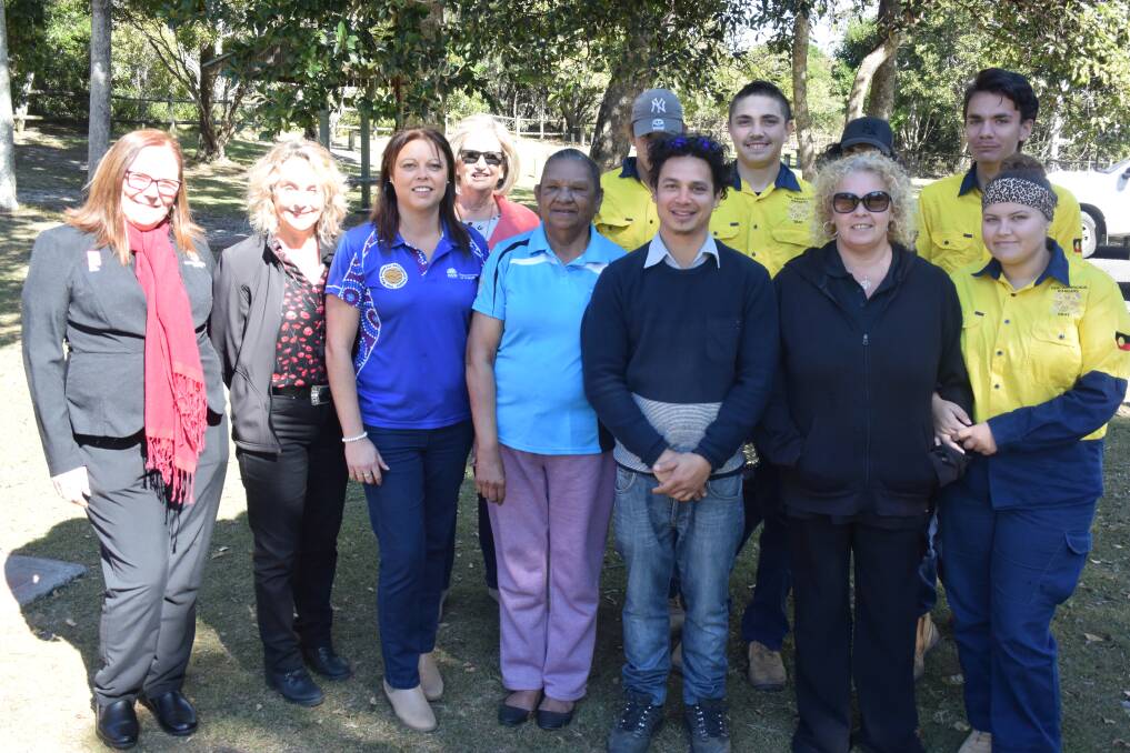 Traineeships: The students gathered with program partners at Saltwater Reserve on August 13. 