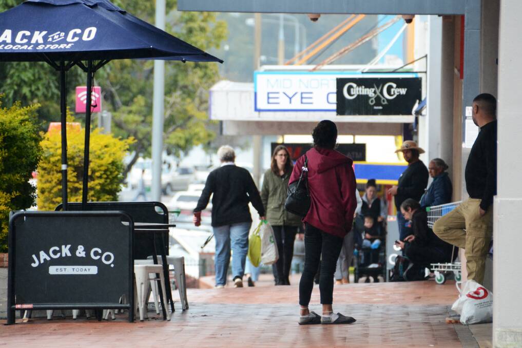 Financial viability: The JobKeeper and JobSeeker schemes haven't impacted consumer confidence, as evidenced by shoppers around Taree Central last week. Photo: Scott Calvin.