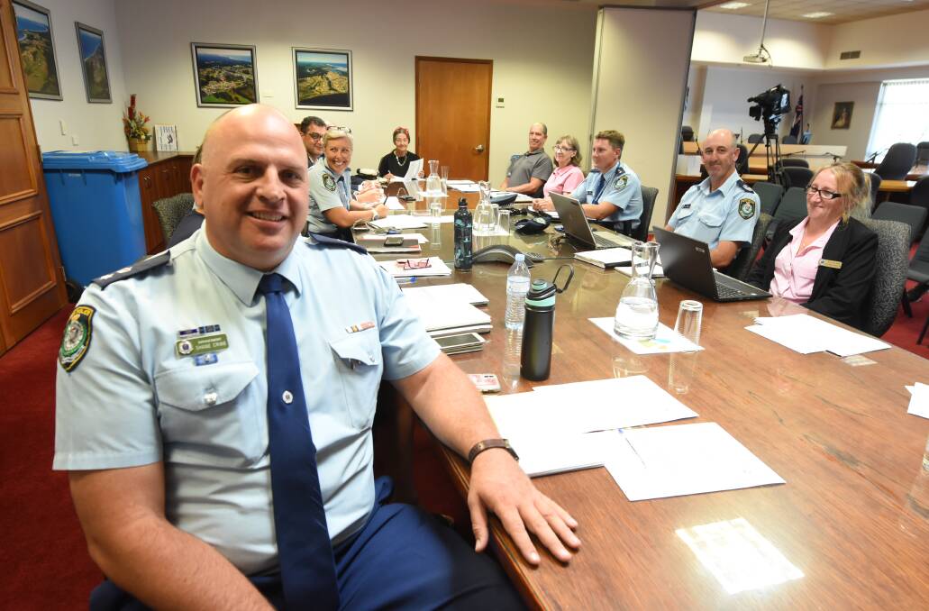 Combat crime: Manning Great Lakes Police District Commander Superintendent Shane Cribb spoke about crime trends and preventative measures at the first community safety precinct committee meeting of 2019. Photo: Scott Calvin.