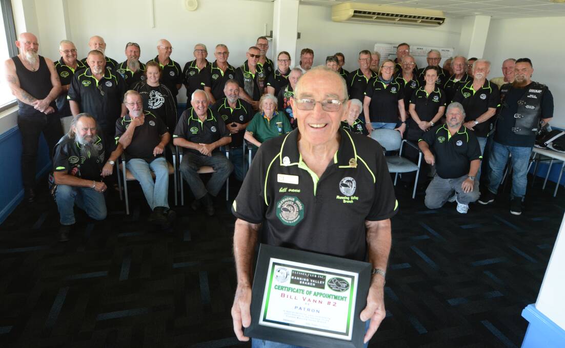 Bill received his patron certificate at the Manning Valley branch's October meeting. Photo: Scott Calvin.
