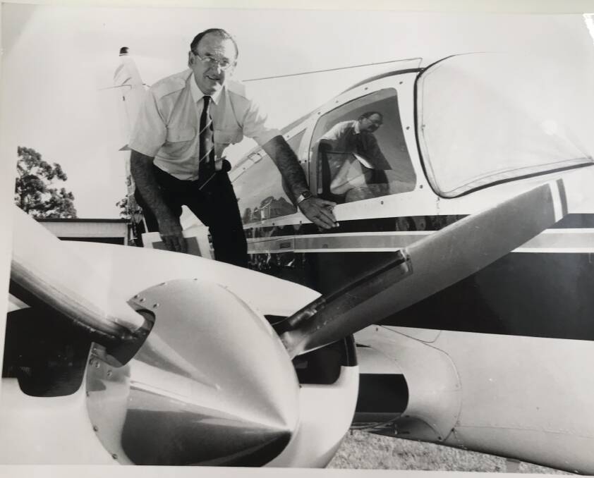 Through the years: Harvey Else with an aircraft in Taree. 