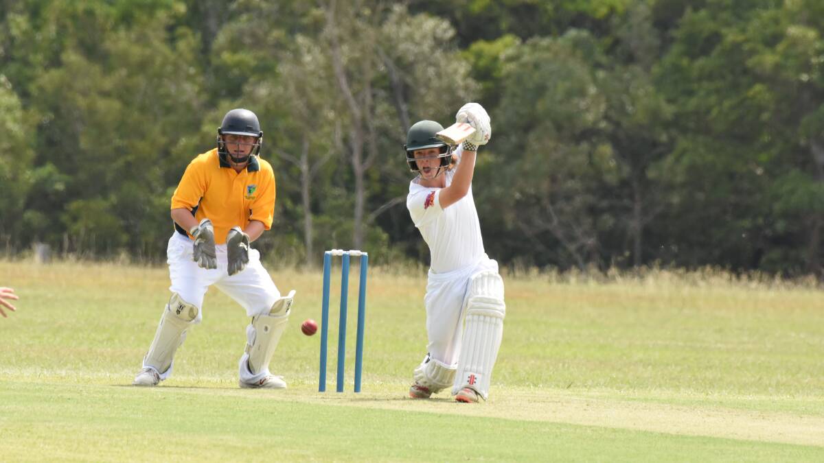 Mid North Coast batsman Liam Hackenberg at the crease against Far North Coast during the 2018 competition.