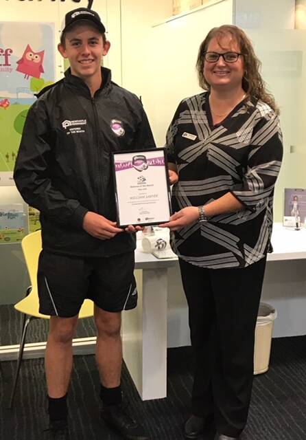 William with Newcastle Permanent Taree branch manager Vanessa Byrna.